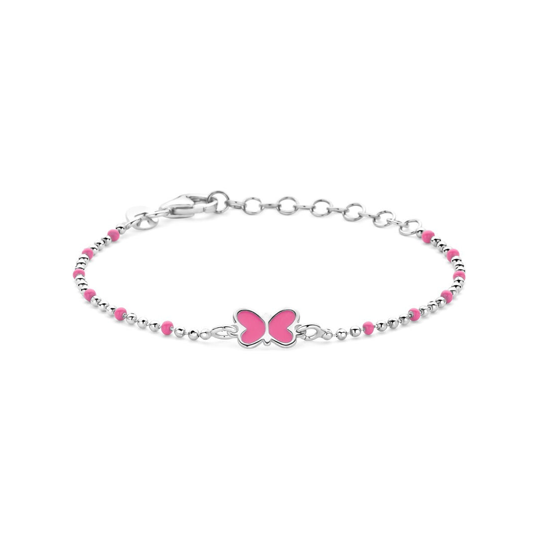 Gerhodineerd 925 zilveren kinder armband met vlinder