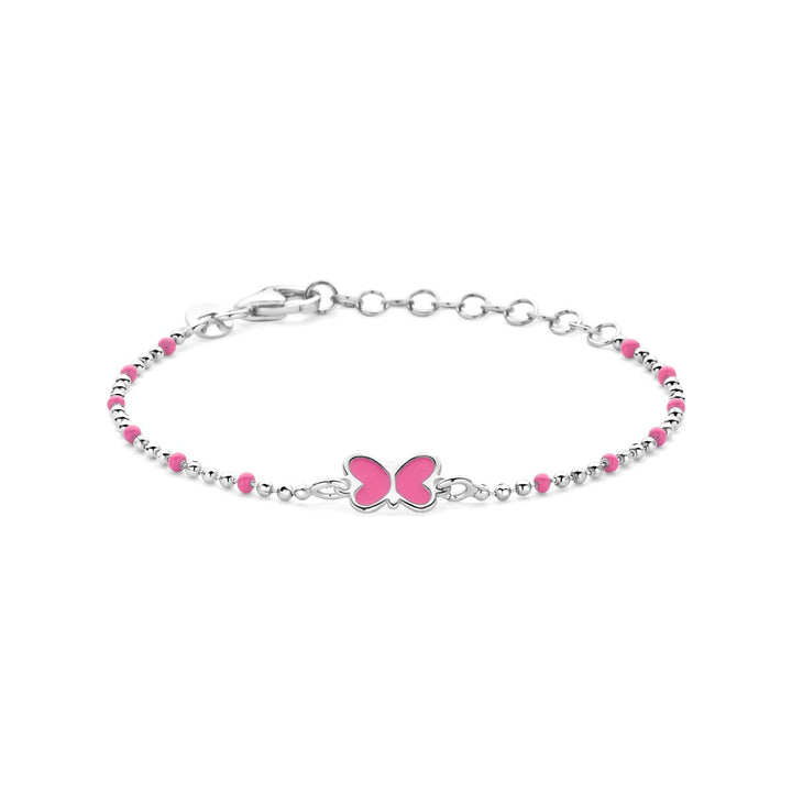 Gerhodineerd 925 zilveren kinder armband met vlinder