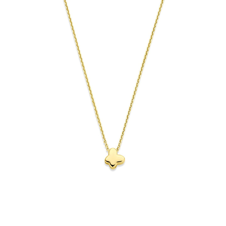 14k Geelgouden ketting met vlinder