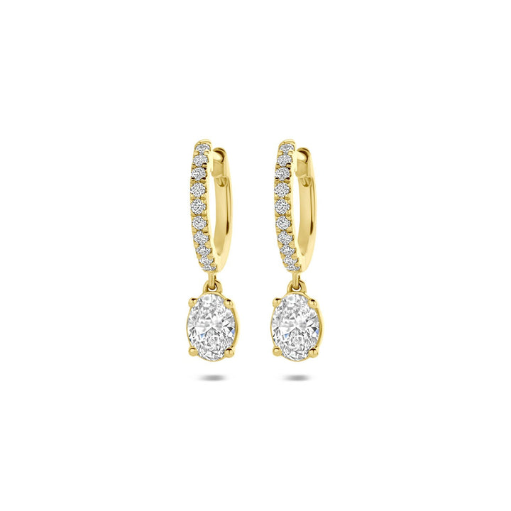 14k Gouden oorringen met lab grown diamant