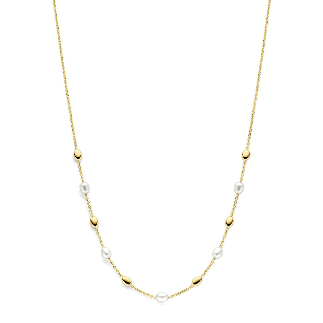 14k geelgouden collier met parels