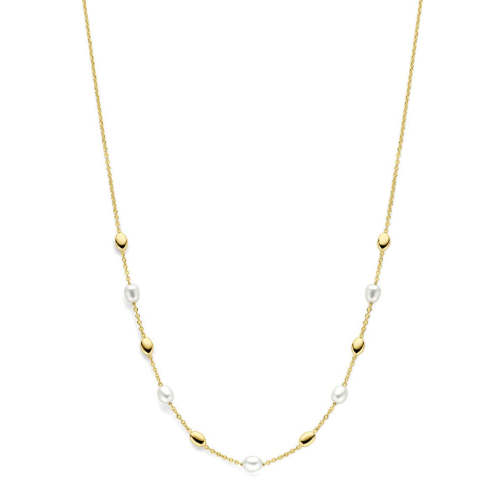 14k geelgouden collier met parels