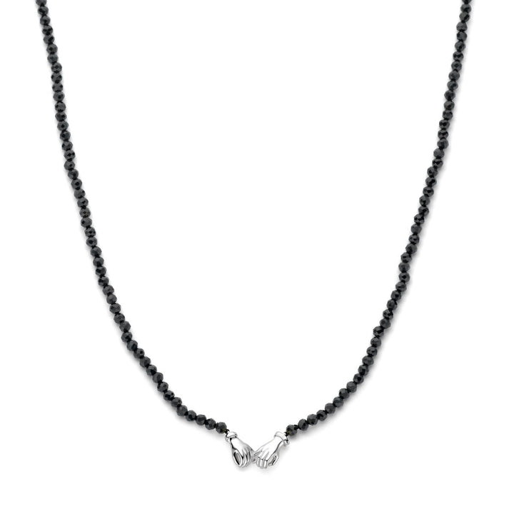 Zilveren collier met onyx – gerhodineerd 925 zilver