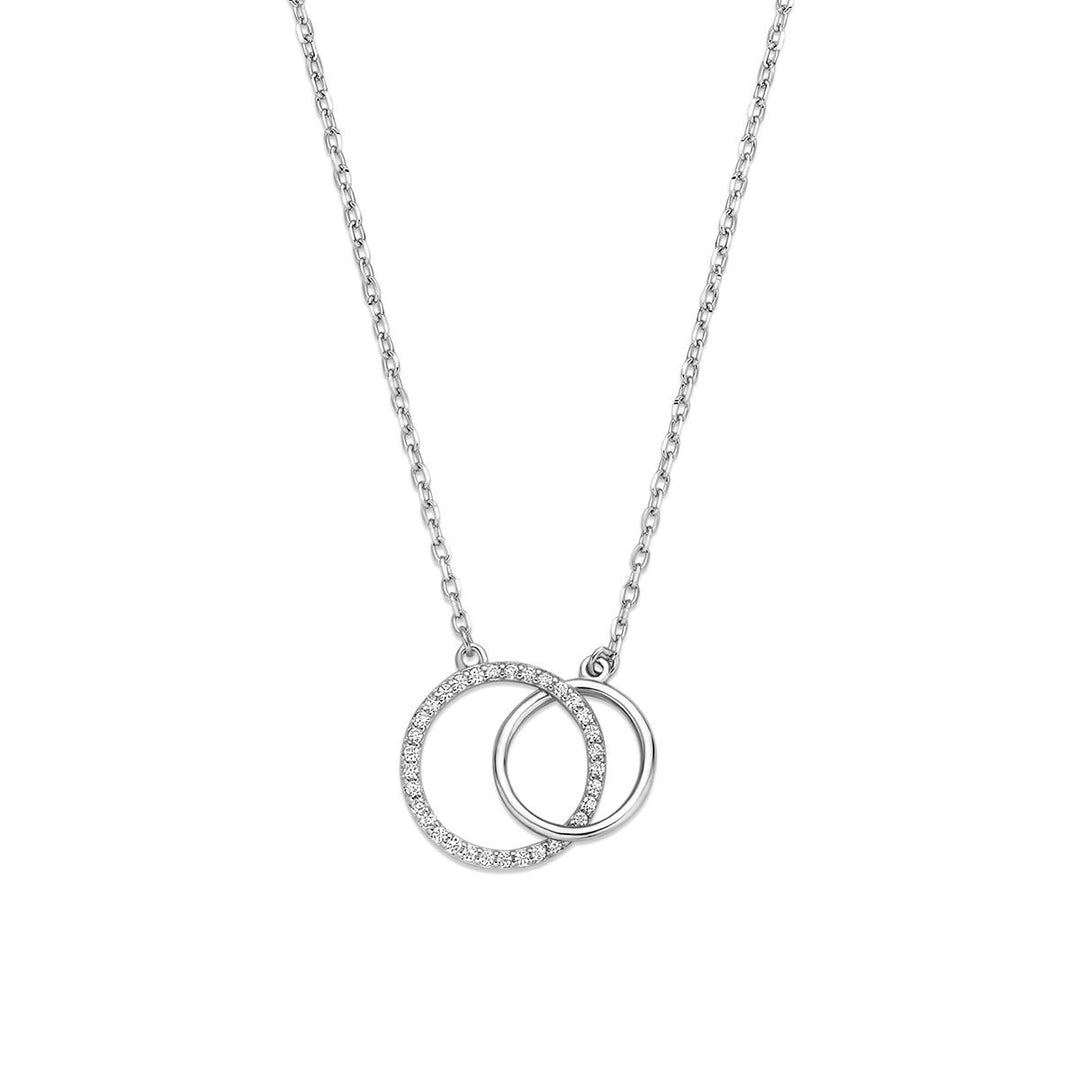 Gerhodineerd 925 zilveren collier met zirkonia