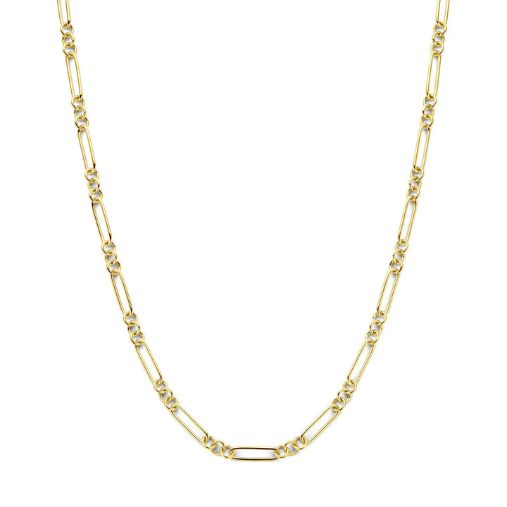 14k Geelgouden ankercollier met 925 zilveren kern