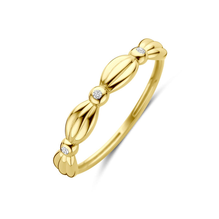 Gouden damesring met zirkonia – 14k geelgoud