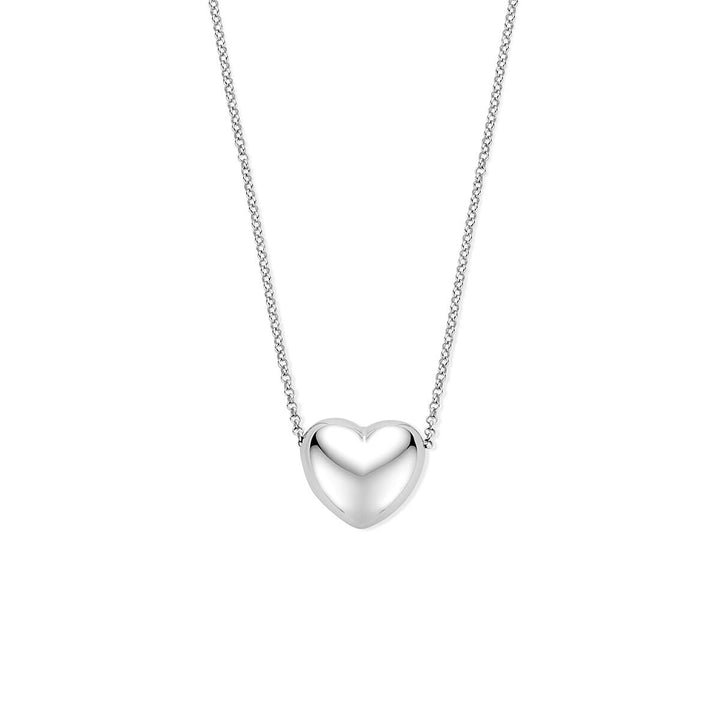 Zilveren ketting met hartje – gerhodineerd 925 zilver 41 + 4 cm