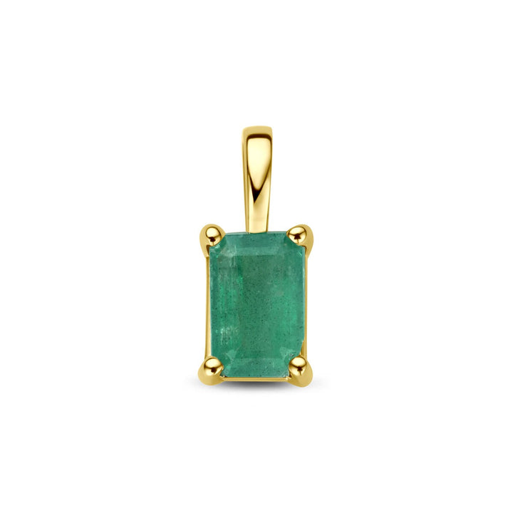 14k Geelgouden hanger met smaragd
