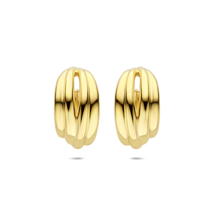 Verguld zilveren stekeroorringen – elegante vorm met gouden glans