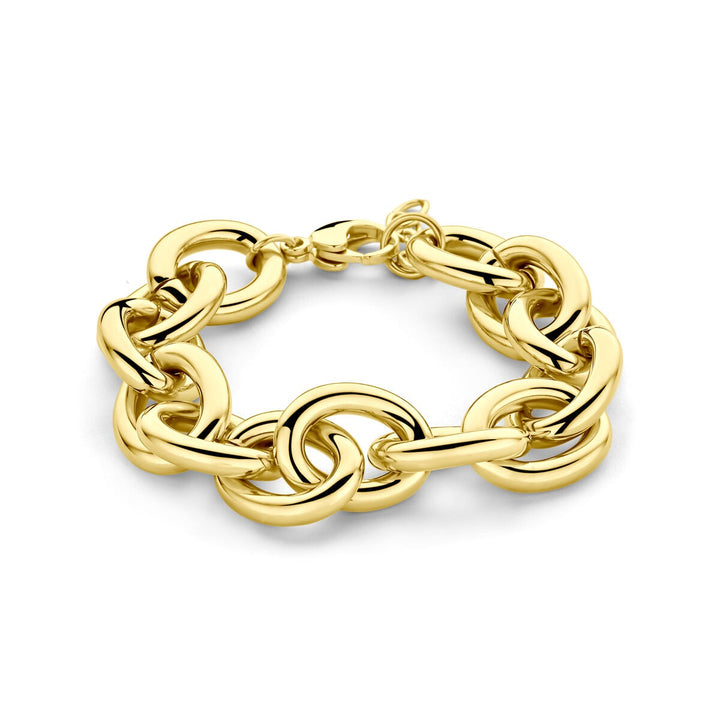 Goudkleurige stalen anker armband met verlengstuk