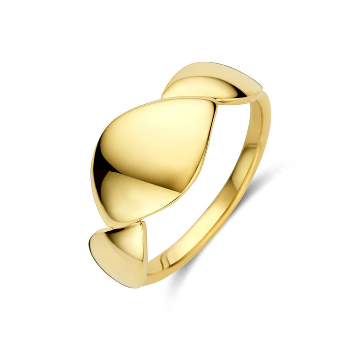 14k Geelgouden dames ring met brede band