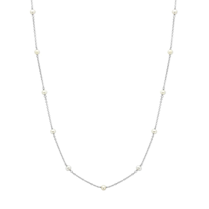 Gerhodineerd 925 zilveren collier met parels