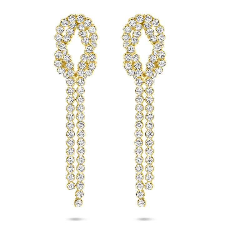 Vergulde zilveren oorhangers met zirkonia – 53 mm