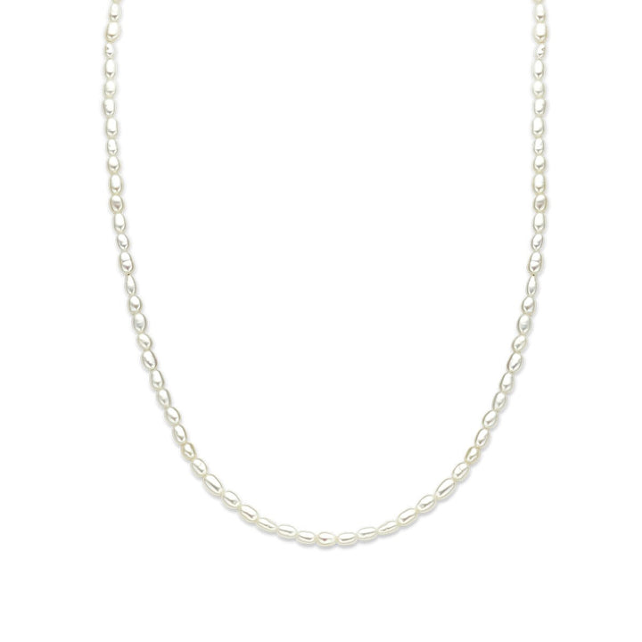 necklace pearls 3.2 mm 40 + 5 cm 14K yellow gold
