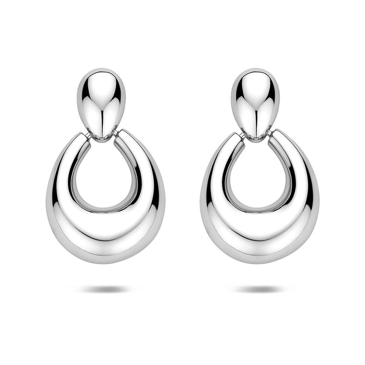 Zilveren oorhangers gerhodineerd – elegante dames oorbellen met verfijnde belijning