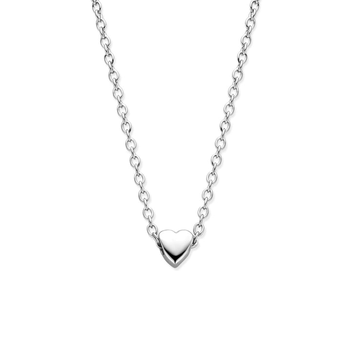 Gerhodineerd zilveren ketting met hartje