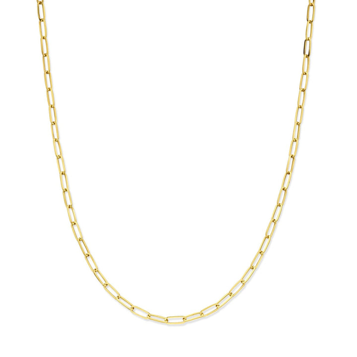 14k Geelgouden collier met zilverkern 45 cm