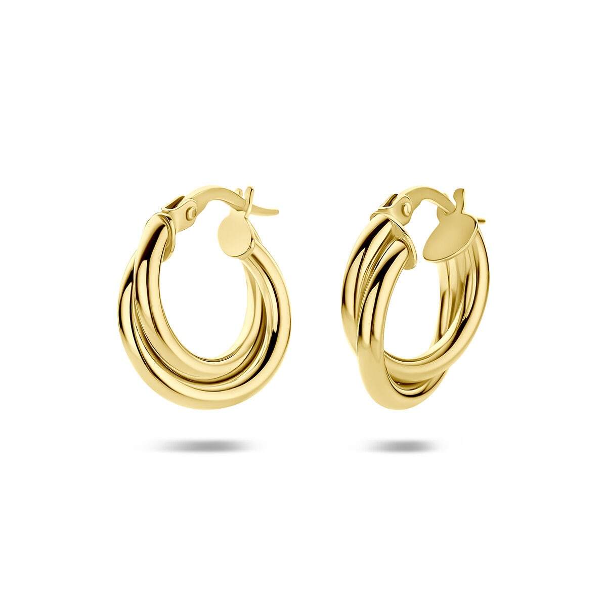 14k Geelgouden Oorringen 4 mm Dames Scharniersluiting