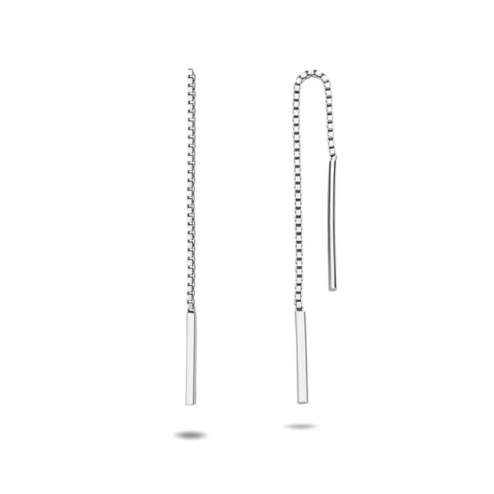 Zilveren doortrekoorbellen met staafjes