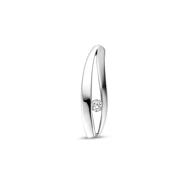 Zilveren hanger dames met lab grown diamant – gerhodineerd 18 mm