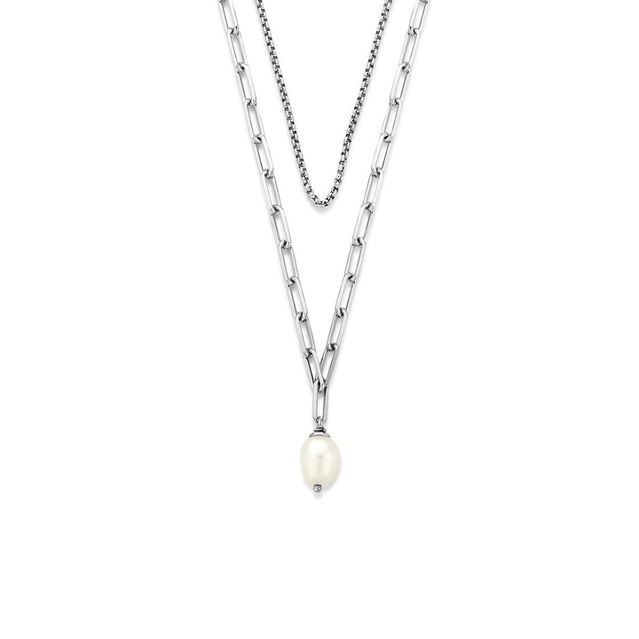 Gerhodineerd Zilveren Ketting met Parel