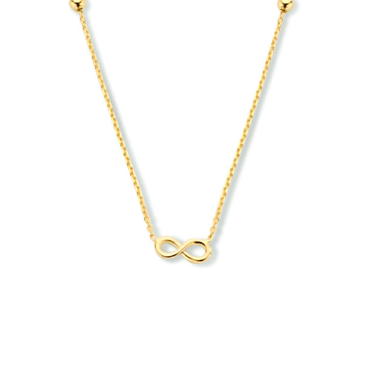 9k Geelgouden collier met infinity hanger