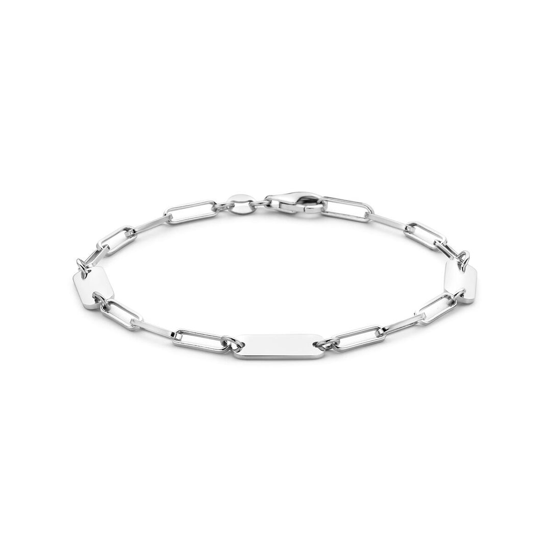 Gerhodineerd zilveren heren graveerarmband