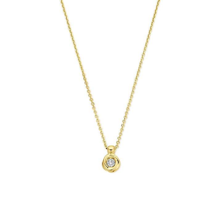 14k Geelgouden ketting met lab grown diamant