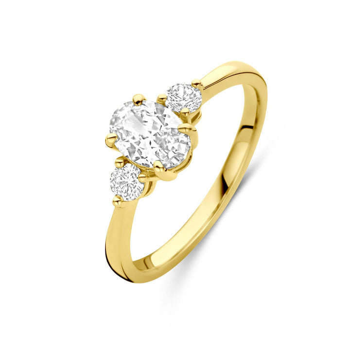 14k gouden damesring met zirkonia – 7 mm