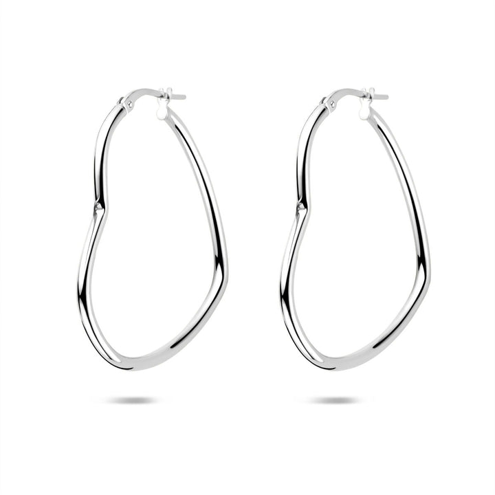 Zilveren oorringen in hartvorm – gerhodineerd 925 zilver