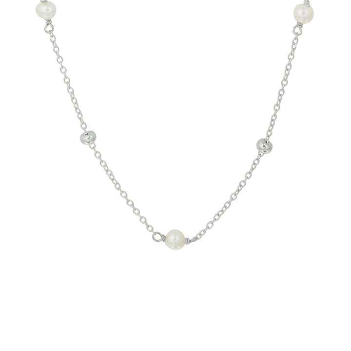 Halskette Perle 41 + 4 cm Silber rhodiniert