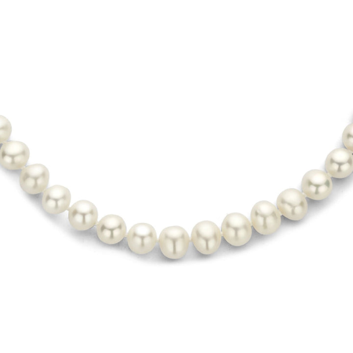necklace pearls 8.5 mm silver rhodium plated