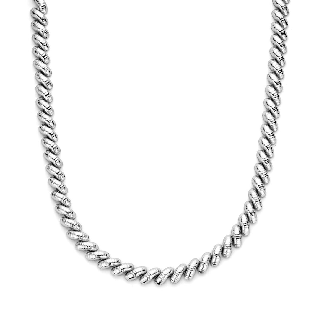 Zilveren dames ketting – gerhodineerd 925 zilver met brede schakels