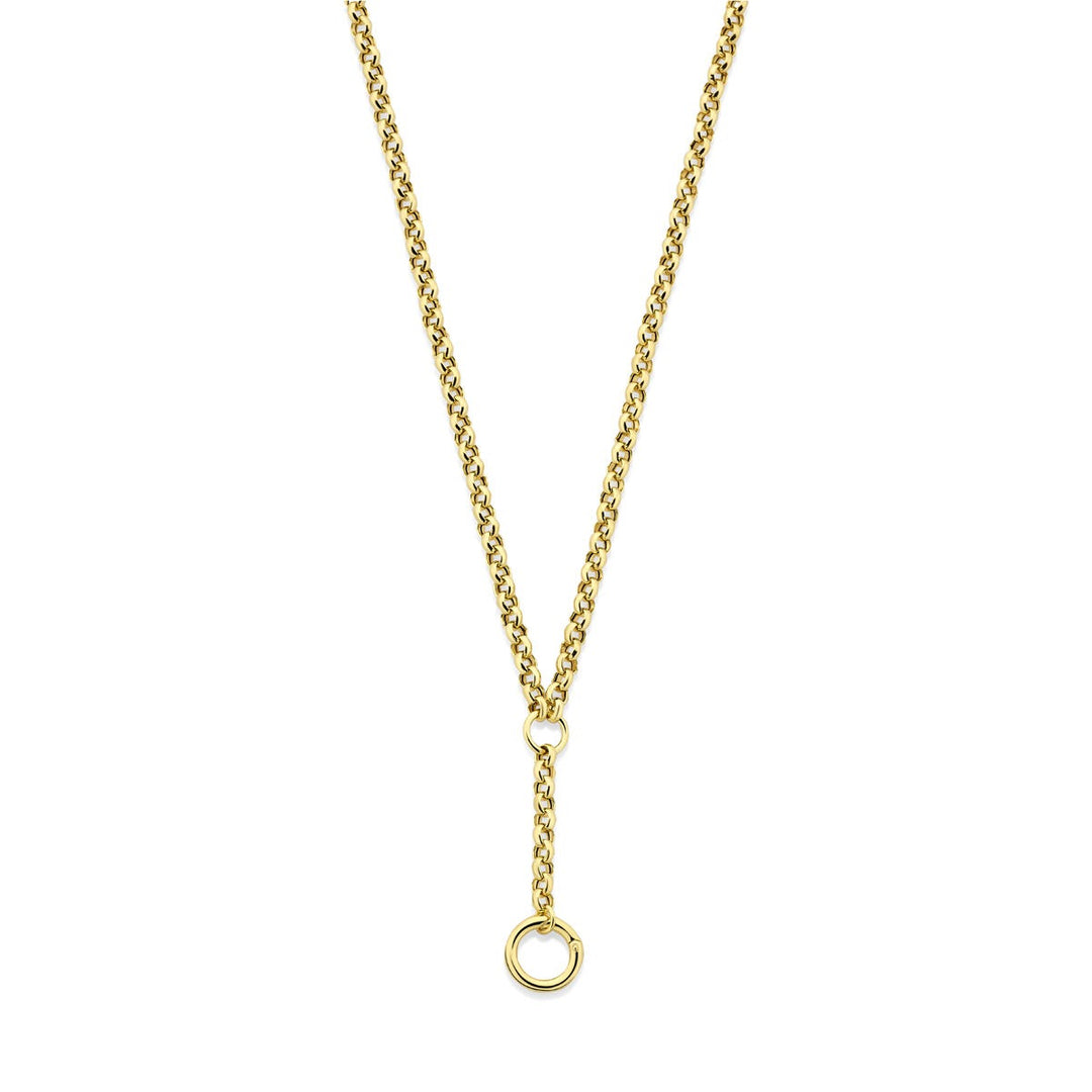 Verguld 925 zilveren Y-collier met connector 46 cm