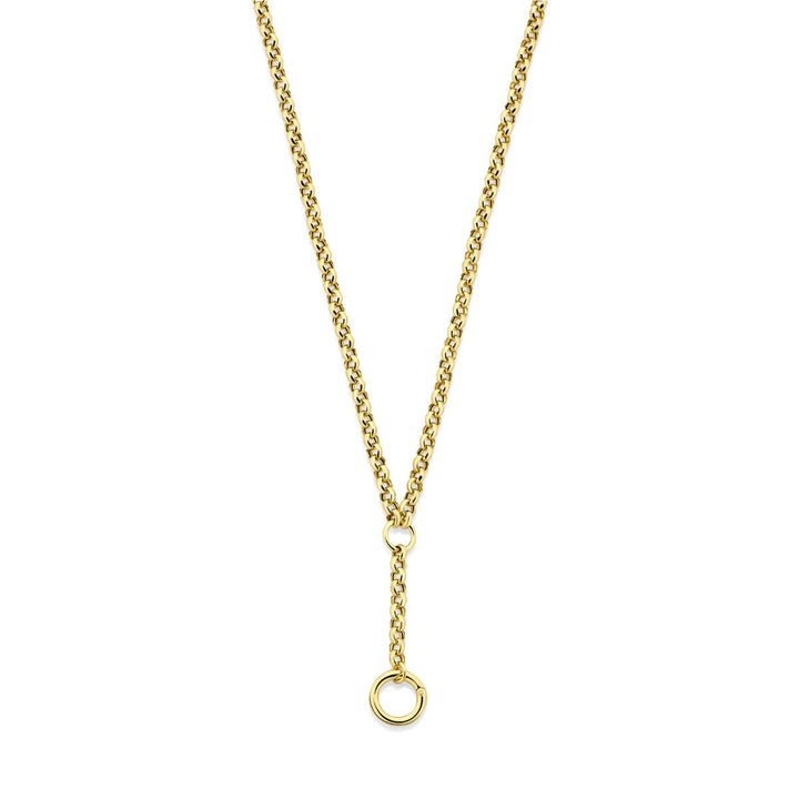 Verguld 925 zilveren Y-collier met connector 46 cm