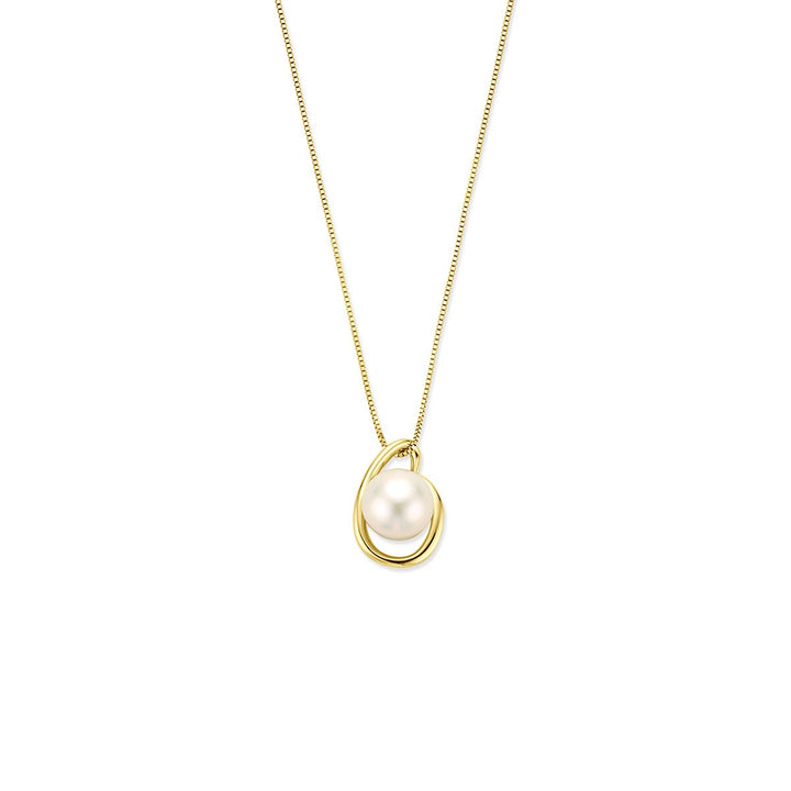 14k Geelgouden parel collier dames