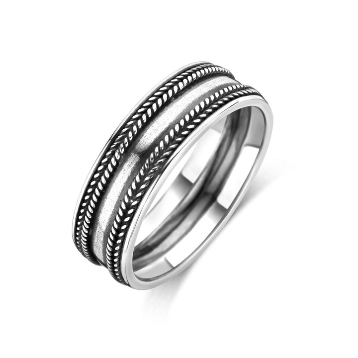 Zilveren herenring geoxideerd – 7mm breed
