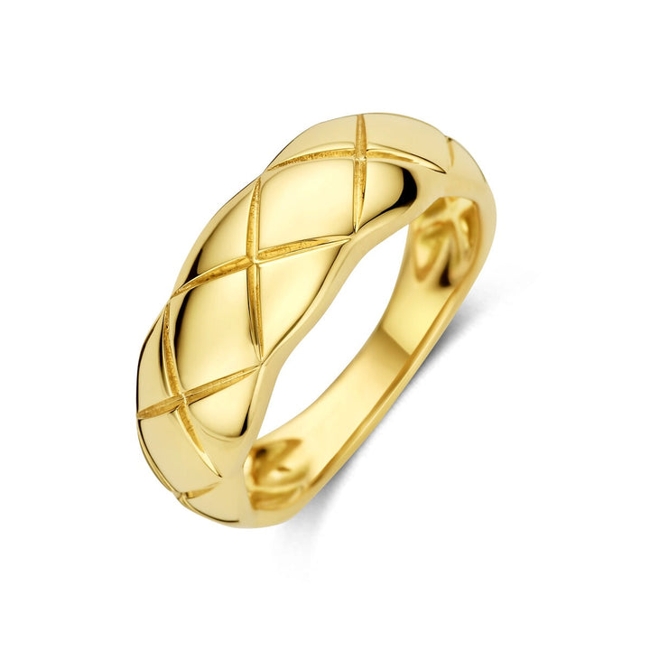 14k Geelgouden dames ring met 7 mm brede band