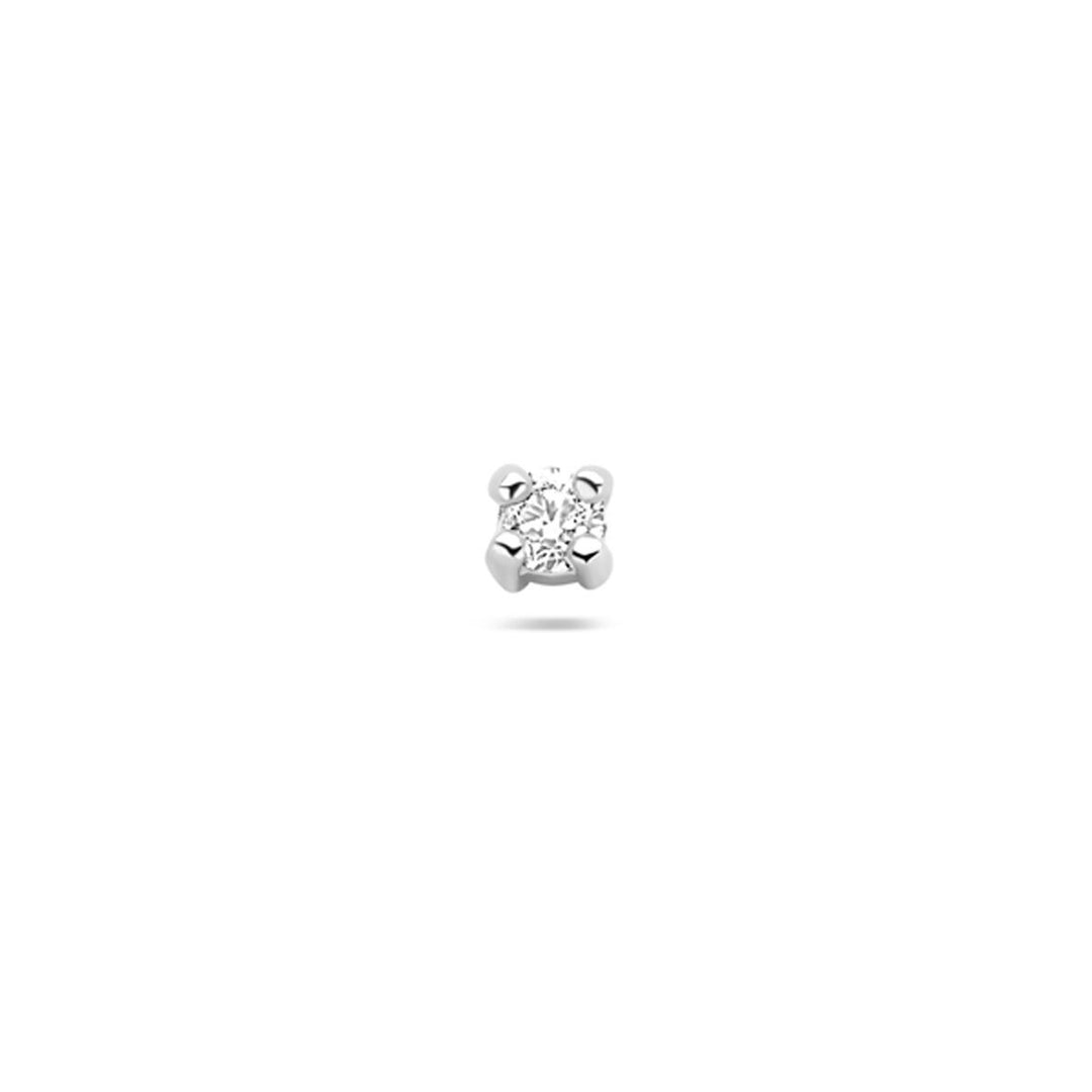 Zilveren Flat Back Piercing met Zirkonia – Gerhodineerd 925 Zilver