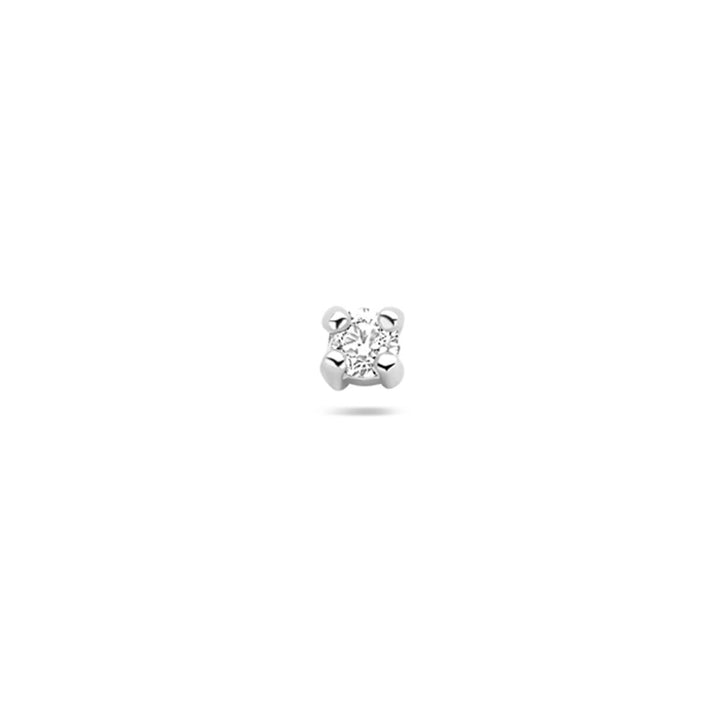 Zilveren Flat Back Piercing met Zirkonia – Gerhodineerd 925 Zilver