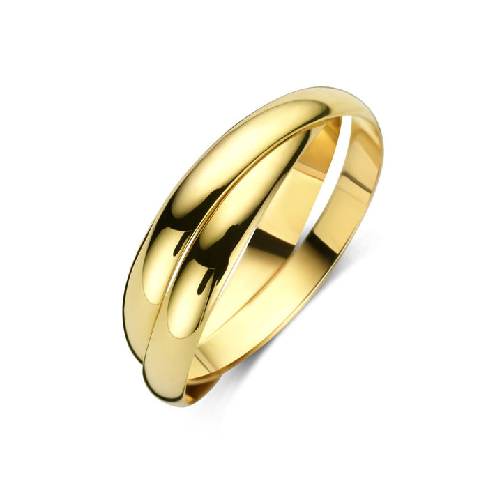 14k Geelgouden dames ring met dubbele band van 2,7 mm