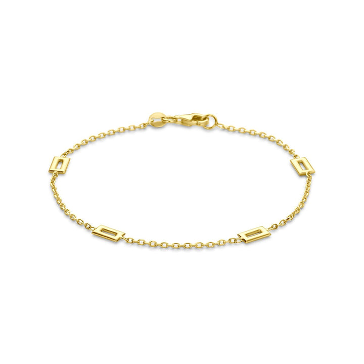14k Geelgouden armband met speelse schakels