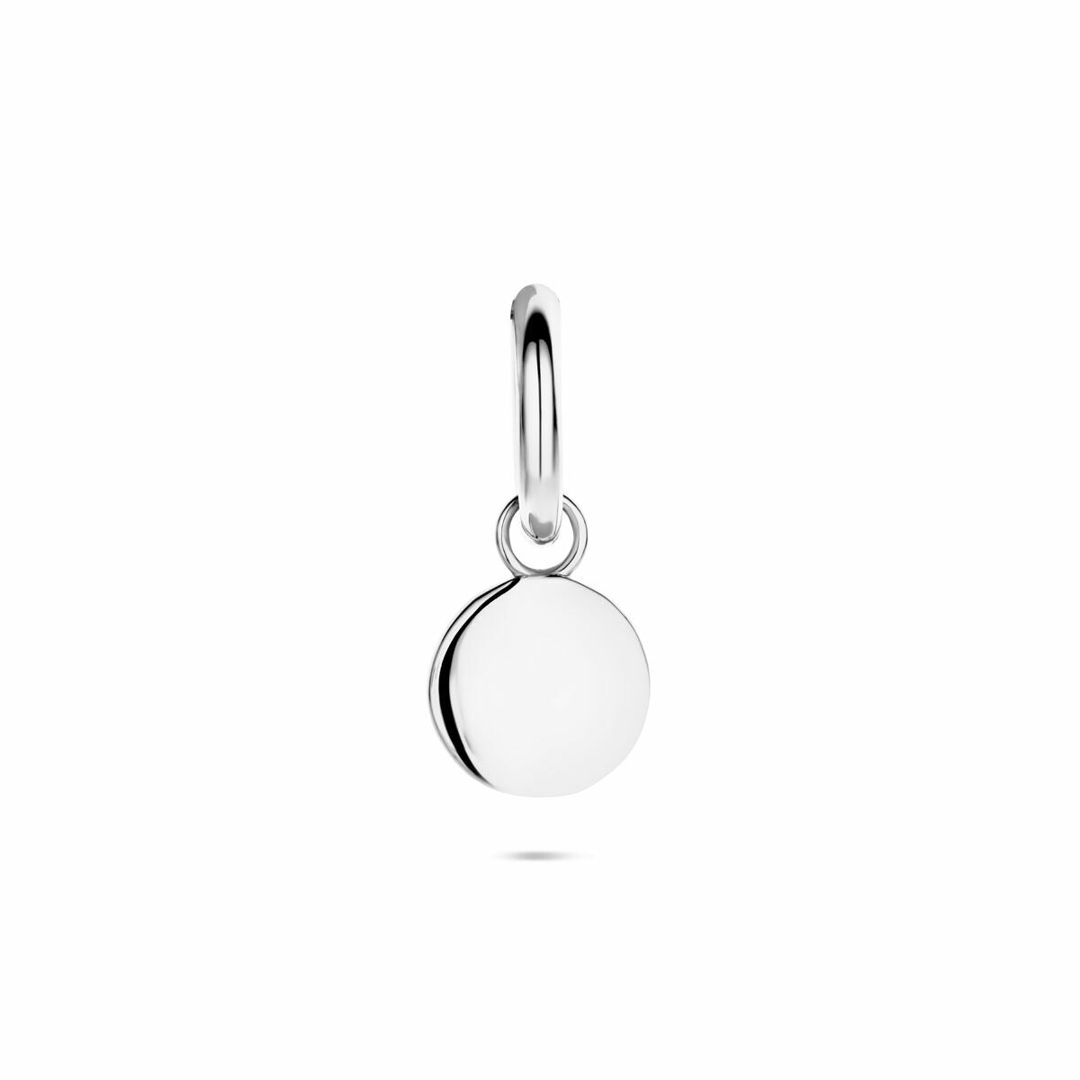 Gerhodineerde 925 zilveren oorring met een rond, glad design.