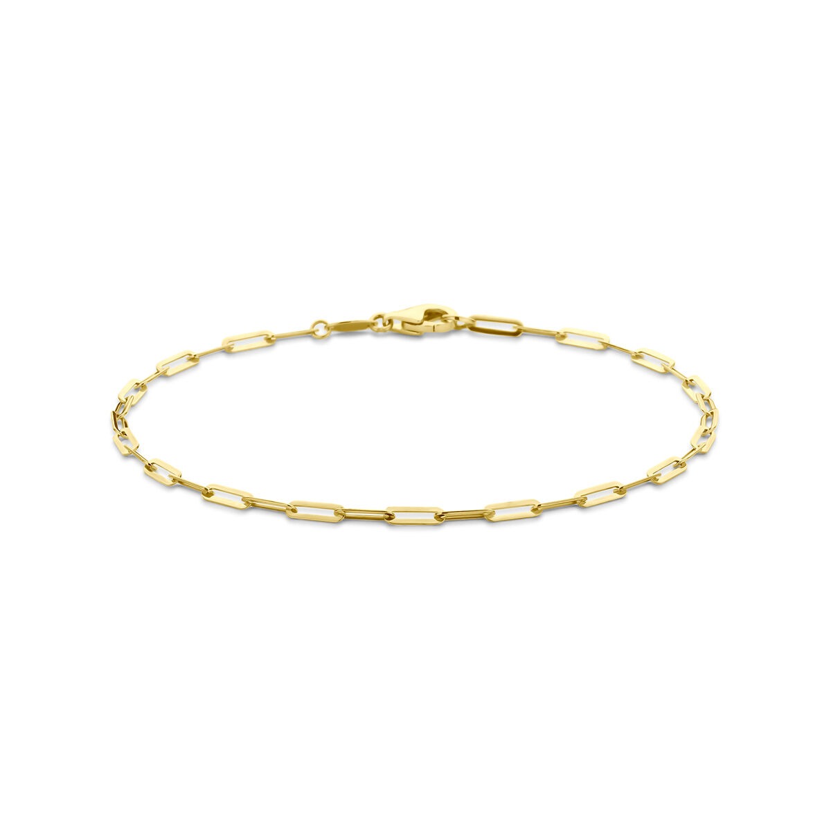Geelgouden anker armband met fijne schakels en een sluiting.