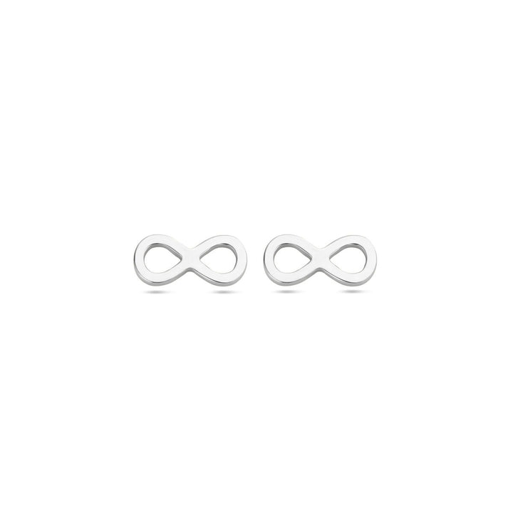 ear studs infinity silver rhodium plated