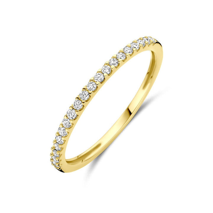 14k Geelgouden ring met 0.15ct lab grown diamant