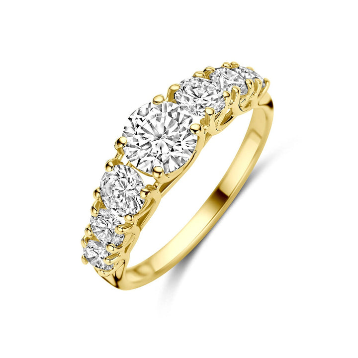 14k Geelgouden ring met lab grown diamant