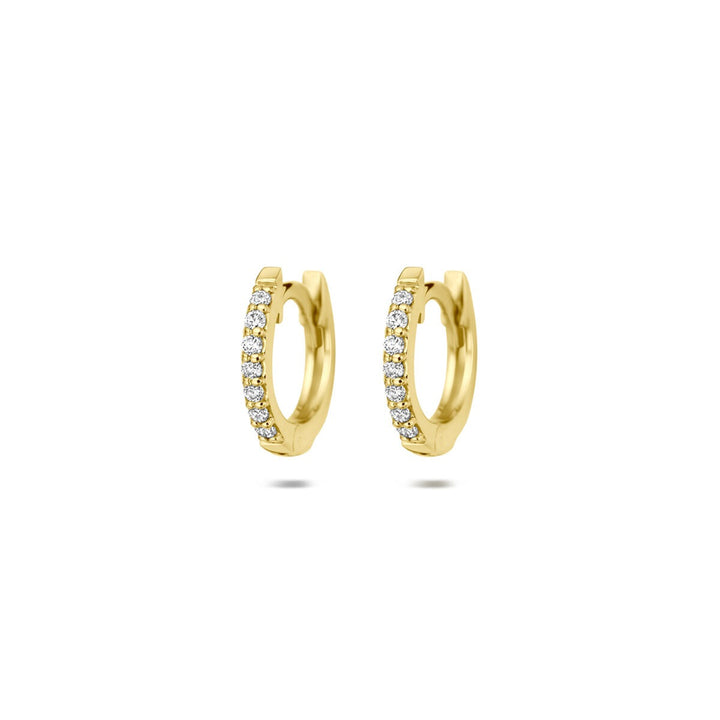 14k Geelgouden klapoorringen met lab grown diamant 0,22 ct