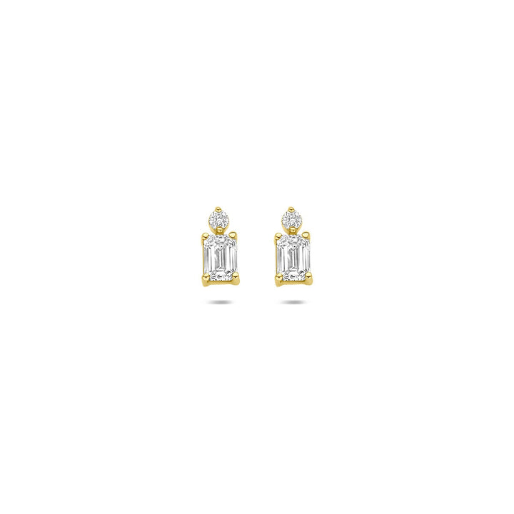 14k Geelgouden oorknopjes met lab grown diamant