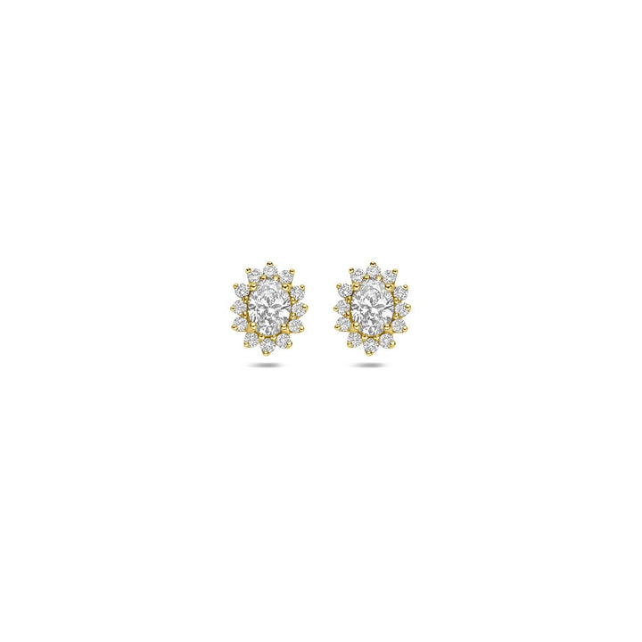 14k Geelgouden oorknoppen met lab grown diamant 0,43 ct
